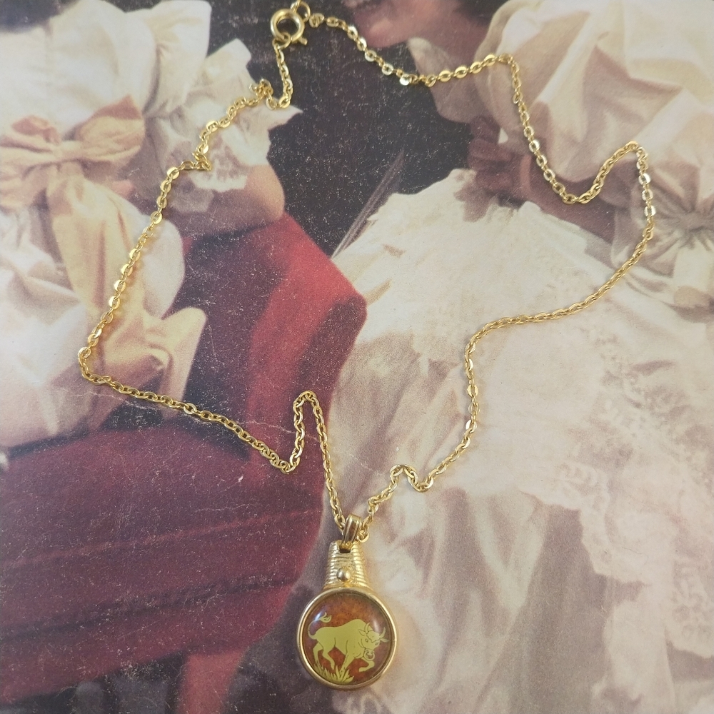 Gold Buffalo Pendant Necklace - Picture 5 of 15